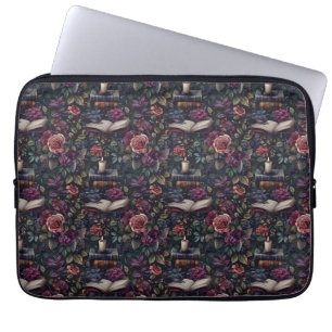 Dark Academia Bloemen, Vogels en Boeken Laptop Sleeve