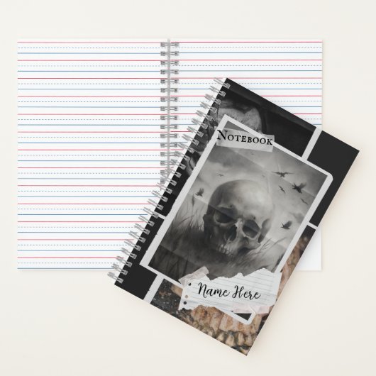 Dark Academia Carnet de spirale crâne (À l'intérieur)