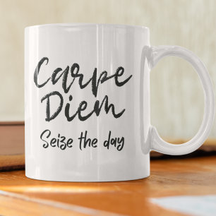 Dark Academia Carpe Diem  Typografie Koffiemok