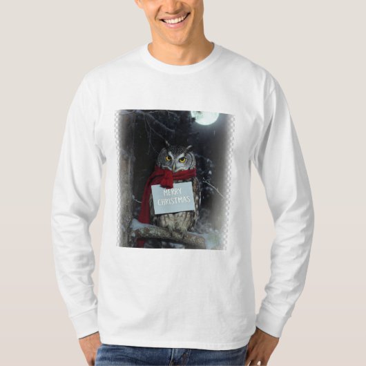 Dark Academia Christmas Owl Merry T-Shirt (Devant)