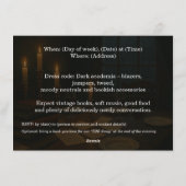 Dark Academia Dinner Book Club Birthday Party Kaart (Achterkant)