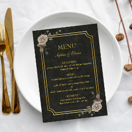 Dark Academia Gothic Elegant Wedding Menu
