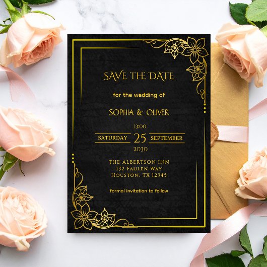 Dark Academia Gothic Elegant Wedding Save the Date