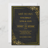 Dark Academia Gothic Elegant Wedding Save the Date (Voorkant)