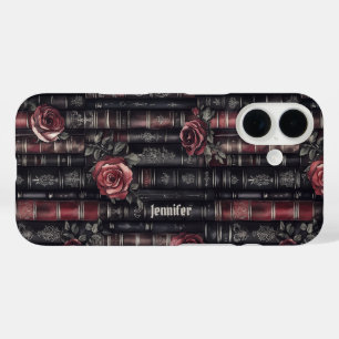 Dark Academia Gothic Library  Boek Custom iPhone 16 Hoesje