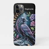 Dark Academia Gothic Raven Floral Case-Mate iPhone Case (Achterkant)