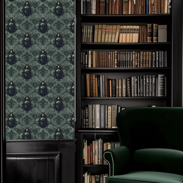 Dark Academia Kevers Behang (Dark Academia Beetles Wallpaper in a library.)