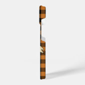 Dark Academia oranje cheque plaid iPhone Hoesje (Linkerkant)