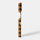 Dark Academia oranje cheque plaid iPhone Hoesje (Rechterkant)