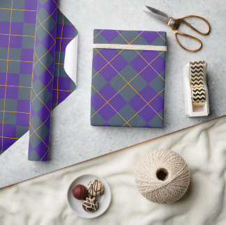 Dark Academia Paarse Argyle inpakpapier