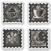 Dark academia  postzegels sticker (Voorkant)