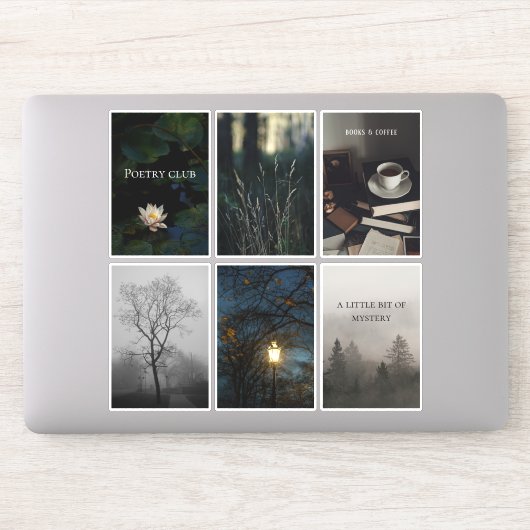 Dark Academia Reading Aesthetic Sticker Sheet (Computer)