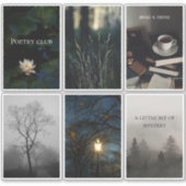 Dark Academia Reading Aesthetic Sticker Sheet (Voorkant)