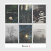 Dark Academia Reading Aesthetic Sticker Sheet (Vel)