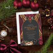 Dark Academia Red Velvet Christmas Invitation