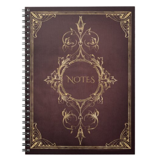 Dark Academia  Scrollwork Book Hoesje Notitieboek (Voorkant)