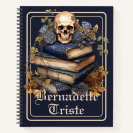 Dark Academia Skull Book Esthetische naam Sentimen Notitieboek