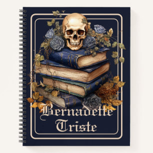 Dark Academia Skull Book Esthetische naam Sentimen Notitieboek