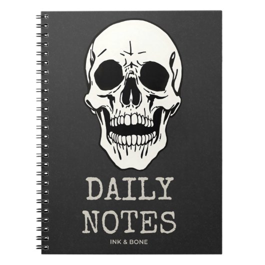 Dark Academia Skull Notitieboek (Voorkant)