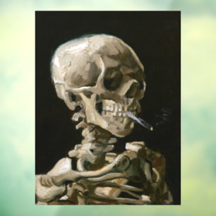 Dark Academia Van Gogh Skelet Esthetiek Raamsticker