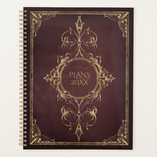 Dark Academia Vintage Scrollwork Book Cover (Devant)