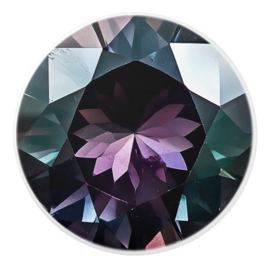 Dark Alexandrite Crystal Pattern Keramische Knop (Voorkant)