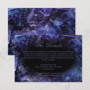 Dark Amethyst Boho Witch Crystals Black Wedding Informatiekaartje