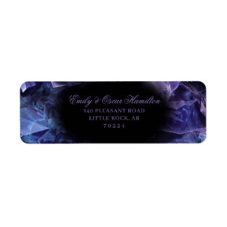 Dark Amethyst Boho Witch Crystals Return Address Etiket