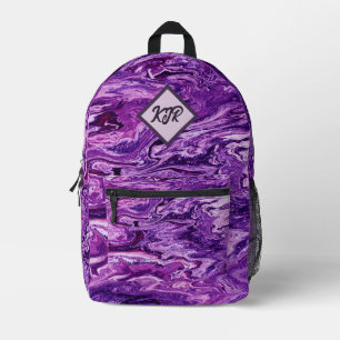 Dark Amethyst Marble Melt Bedrukte Rugzak