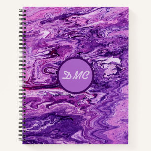 Dark Amethyst Marble Melt Notitieboek