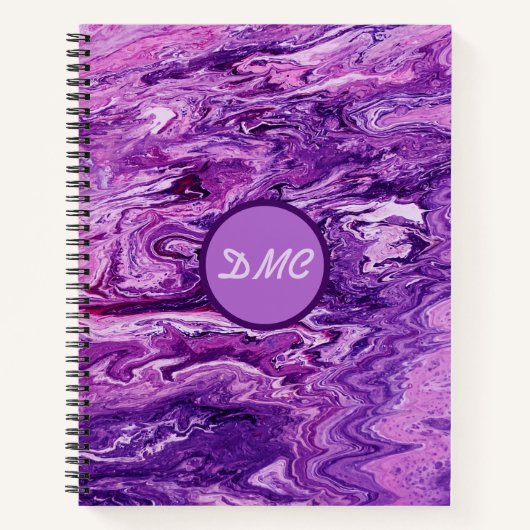 Dark Amethyst Marble Melt Notitieboek (Voorkant)
