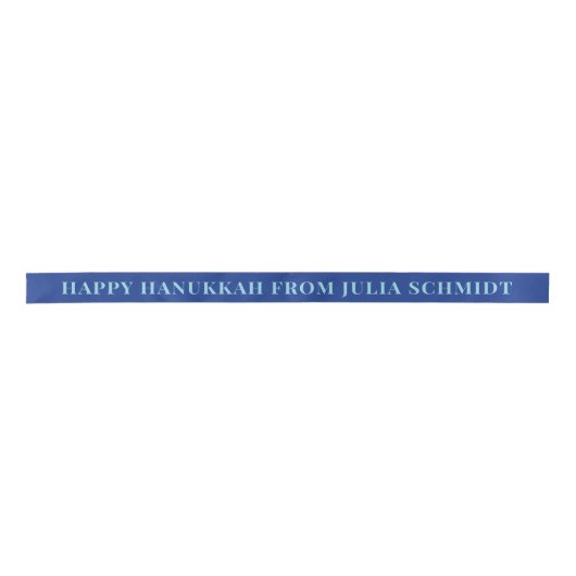 Dark and Ice Blue Simple Text Happy Hanukkah Gift Lint (Voorkant)