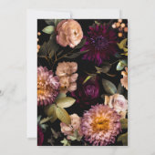 Dark and Moody Burgundy  Floral Bridal Shower  Kaart (Achterkant)