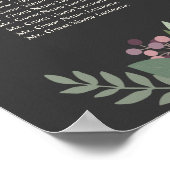 Dark and Moody Floral Boho Wedding Seating Seating Poster (Hoek)