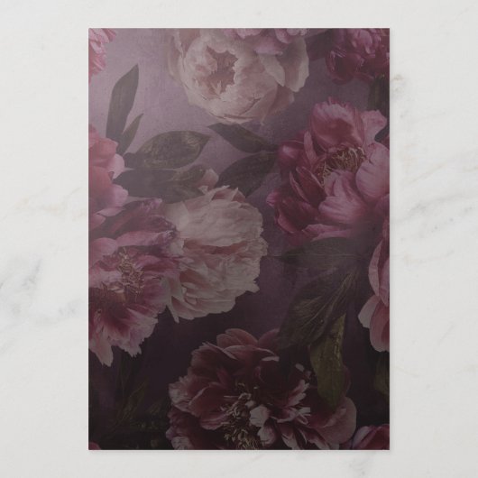 Dark and Moody Floral Menu Kaart (Achterkant)