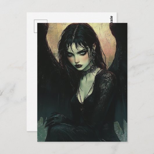 Dark Angel AI Art Briefkaart (Voorkant / Achterkant)