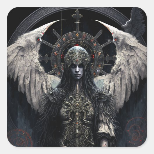 Dark Angel Gothic Fantasy Art Vierkante Sticker (Voorkant)