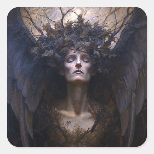 Dark Angel Gothic Gothic Fantasy Art Vierkante Sticker (Voorkant)