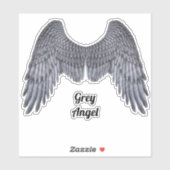 Dark Angel Gray Wings Vinyl Cutout Sticker (Vel)
