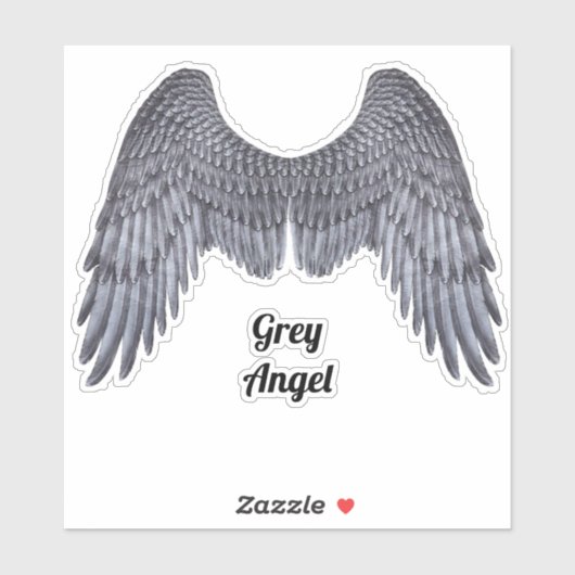 Dark Angel Gray Wings Vinyl Cutout Sticker (Vel)