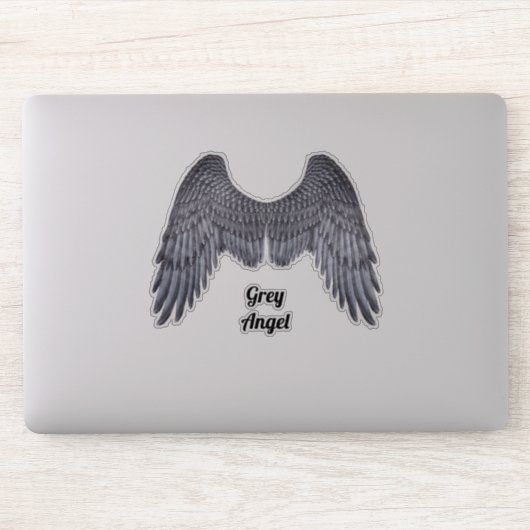 Dark Angel Gray Wings Vinyl Cutout Sticker (Computer)