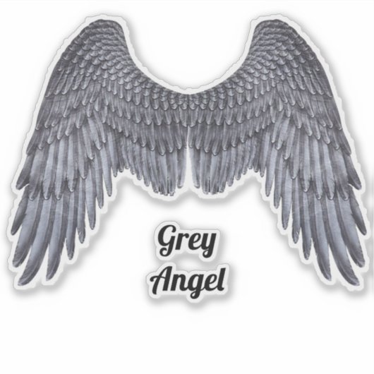 Dark Angel Gray Wings Vinyl Cutout Sticker (Voorkant)