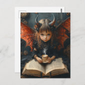 Dark Angel met koffie en een boek Briefkaart (Voorkant / Achterkant)