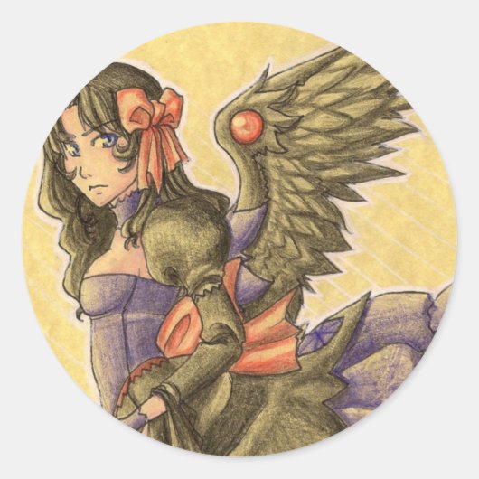 Dark Angel-Stickers Ronde Sticker (Voorkant)