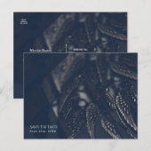 Dark Angel Wings Gothic Glam Chic Bewaar de datum Aankondigingskaart (Voorkant / Achterkant)