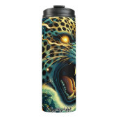 Dark Angry Jaguar Fantasy Illustratie Thermosbeker (Voorkant)