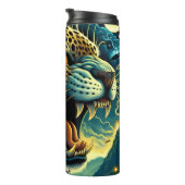 Dark Angry Jaguar Fantasy Illustratie Thermosbeker (Geroteerd rechts)