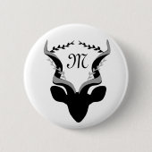 Dark Antelope Silhouette Gepersonaliseerd Monogram Ronde Button 5,7 Cm (Voorkant)