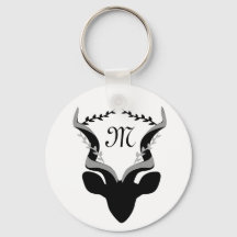 Dark Antelope Silhouette Gepersonaliseerd Monogram