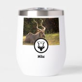 Dark Antelope Silhouette Monogram Foto (Voorkant)
